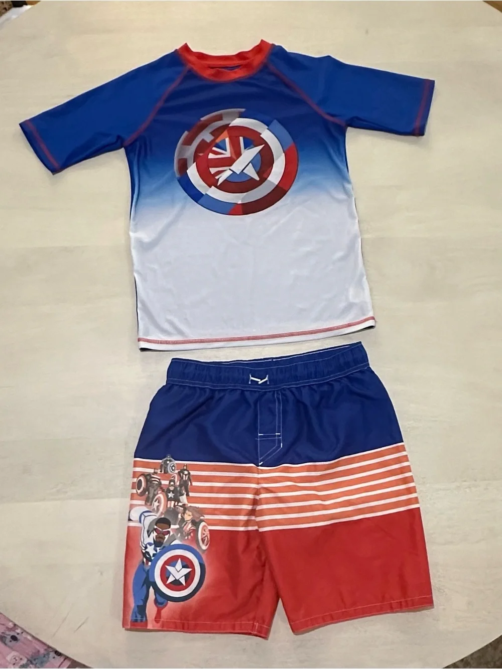 Marvel. Captain America Swim Top and Short Set.